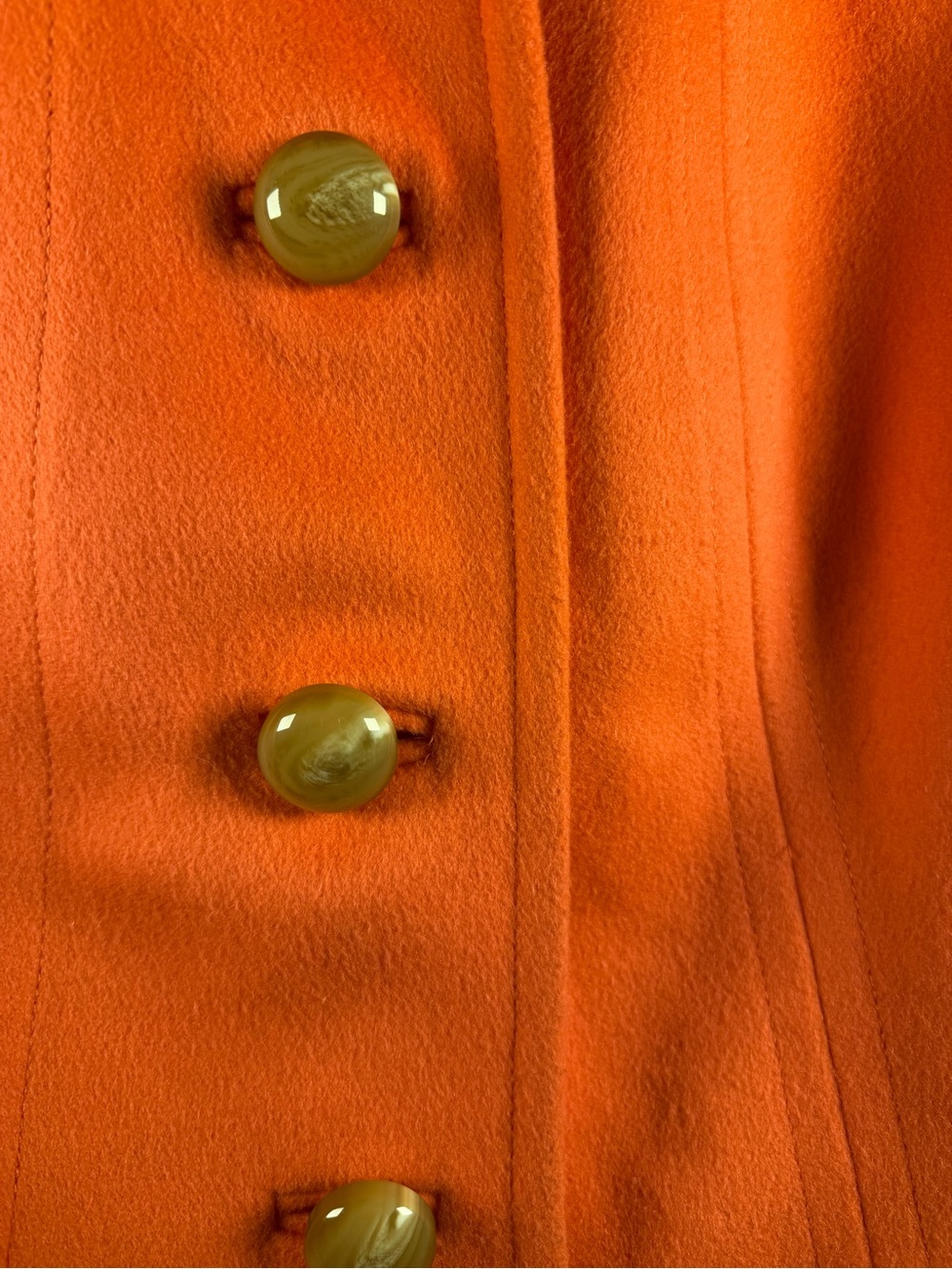J.Crew 100% Wool Coral Orange Coat Size 4 - Picture 6 of 6